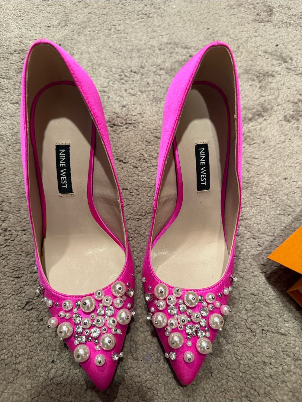 Nine West Bright Pink Embellished Pointed-Toe Pumps - Women
